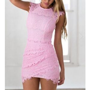 Xenia Pink Lace Dress